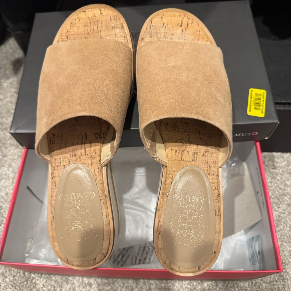 Vince Camuto suede slides